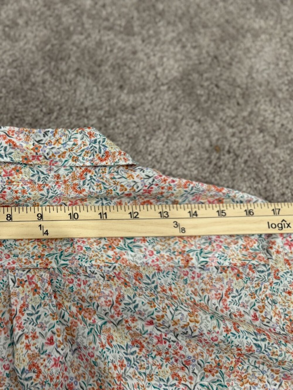 Garnet Hill 100% Organic Pima Cotton Floral Shirt | Size 12 - Picture 9 of 10